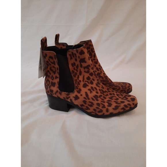 a new day Shoes - A New Day Ellie Leopard Ankle Boots - Size 8 1/2